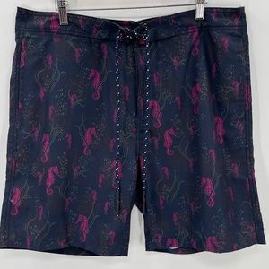 NWT Surfside Supply Navy Blue Seahorses Board Shorts Size XL